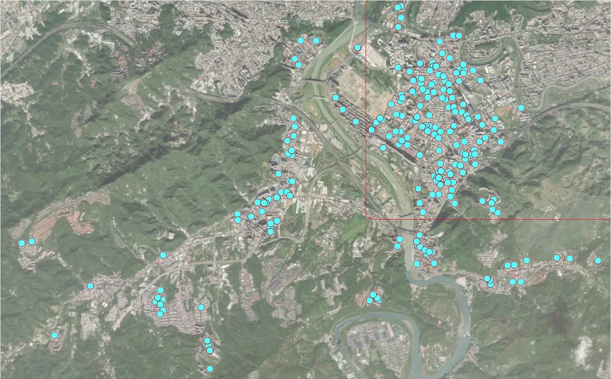 Locations of houses for sale