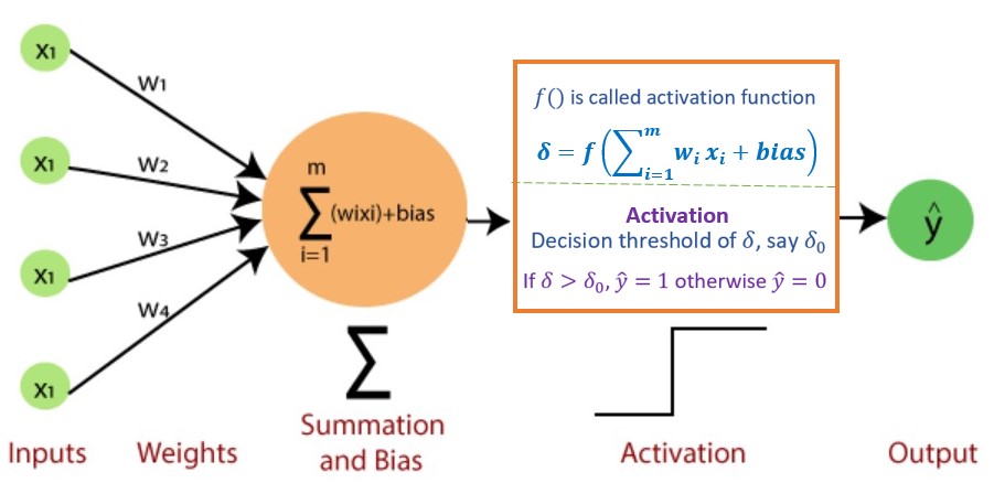 Architecture of Single layer neural network models (perceptron).